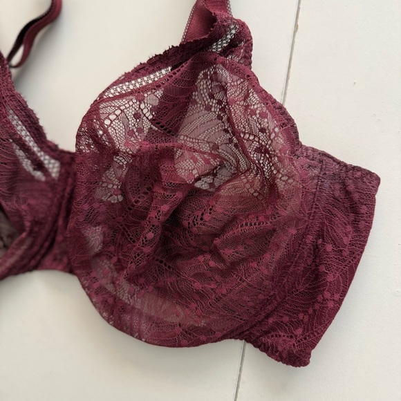Simone Pérèle Comete Bra Seamless French Lace Burgundy Maroon Red Quite Luxury - Picture 4 of 7